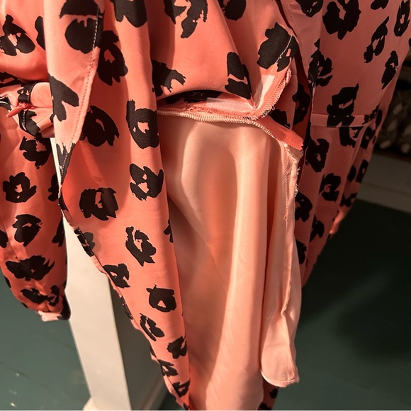 NWT EQUIPMENT Danette Long Sleeve A-Line Dress Pink and Black Size Large - Picture 9 of 11